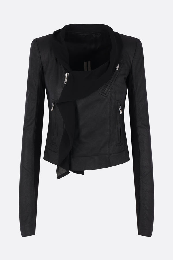 Scarf Biker jacket in leather