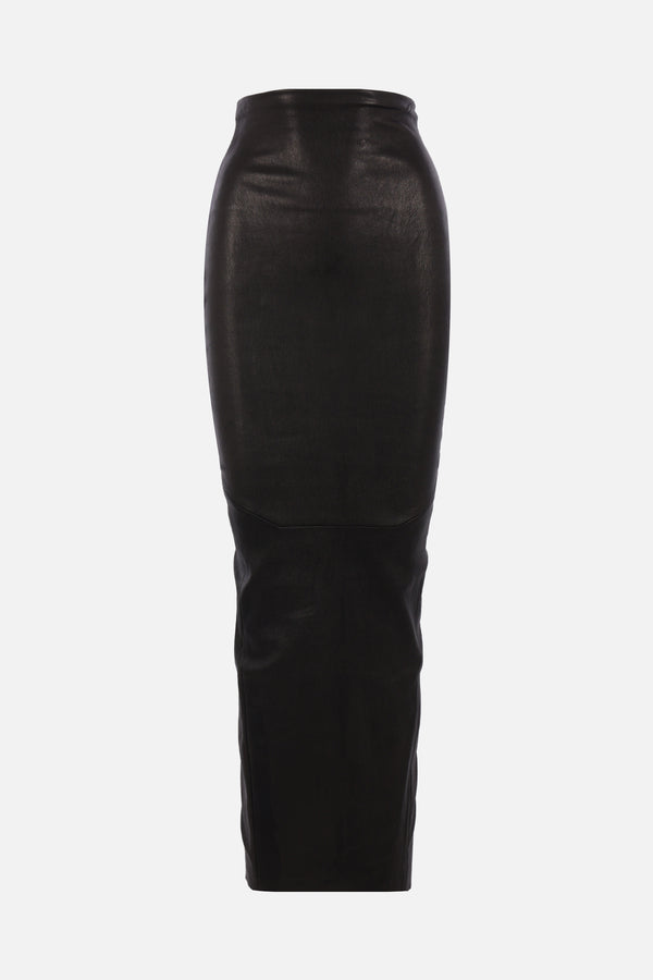 Dirt Pillar long skirt in leather