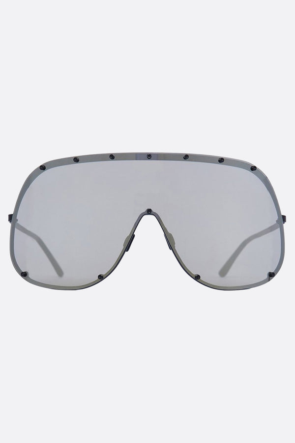 Shield sunglasses in steel