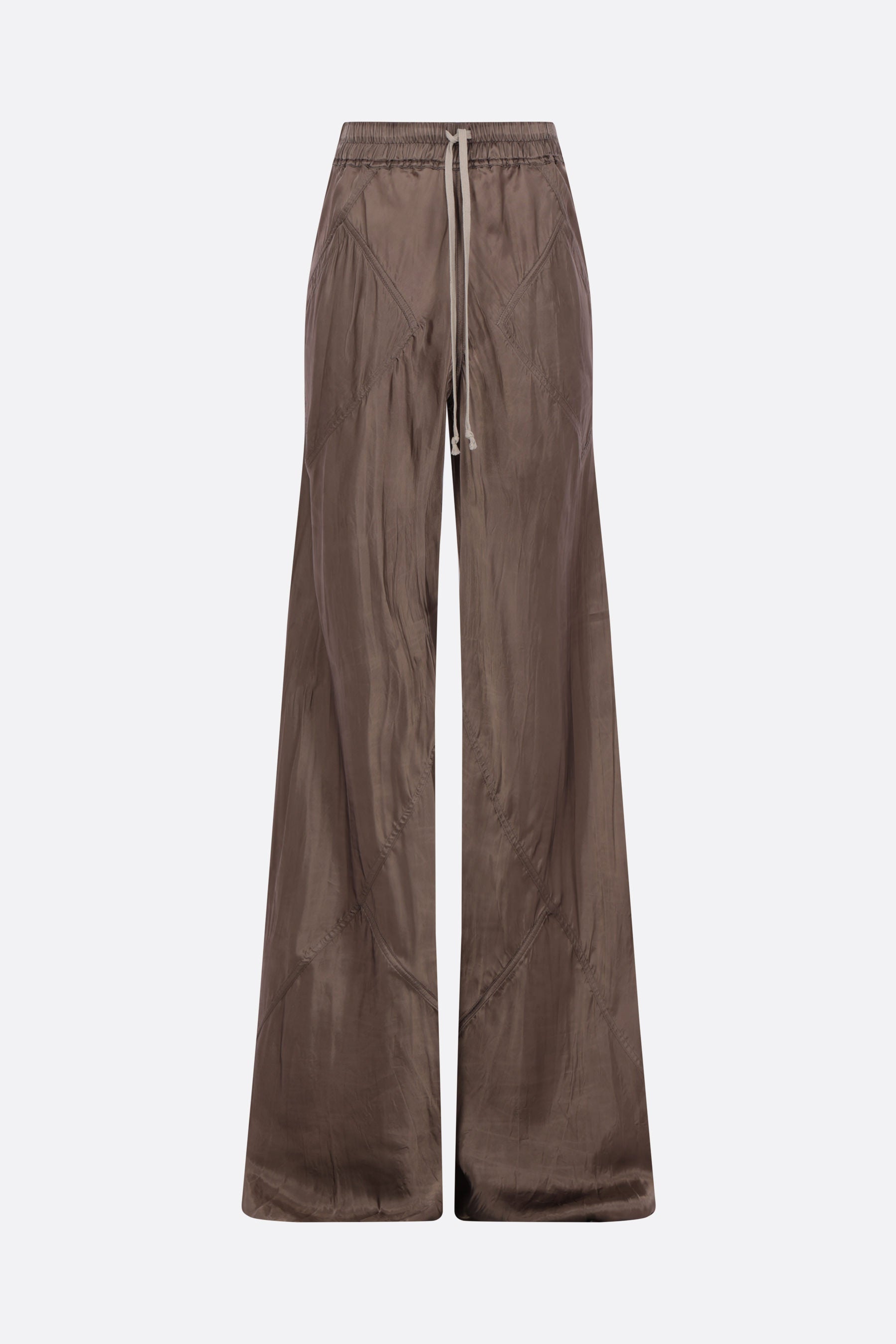Bias flared trousers in satin