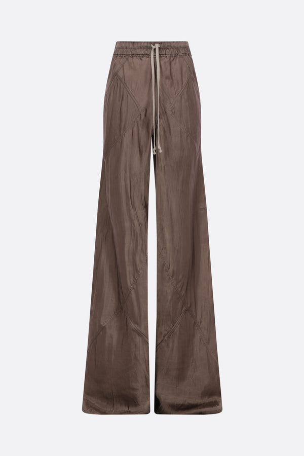 Bias flared trousers in satin