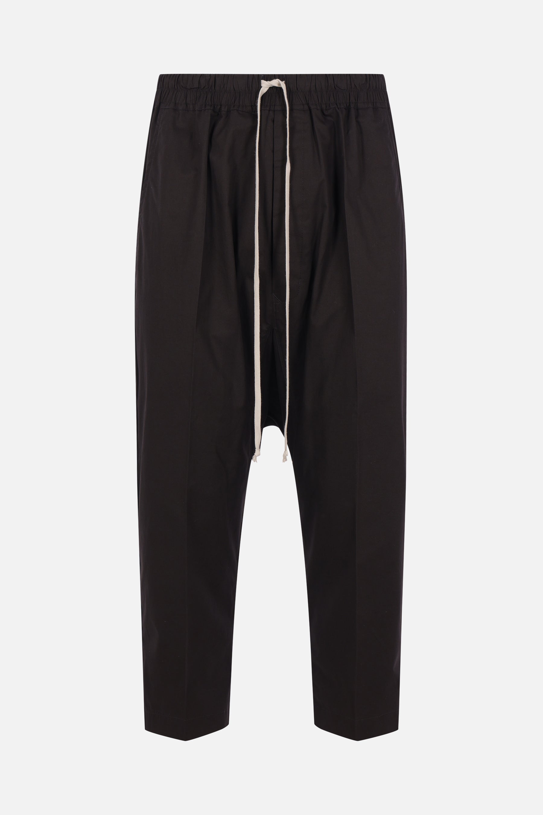 drawstring cropped trousers in poplin