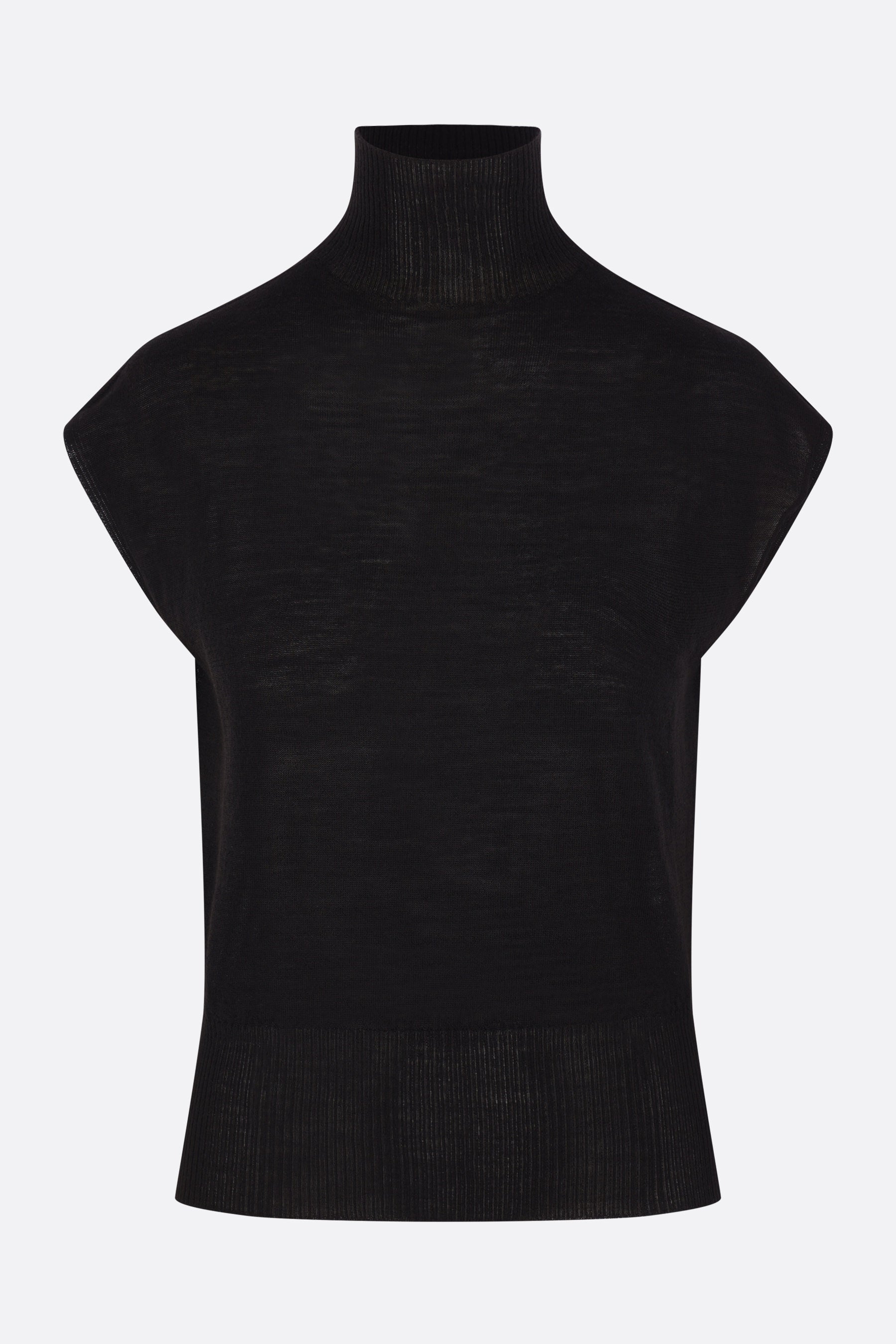 wool sleeveless turtleneck