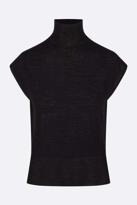 wool sleeveless turtleneck