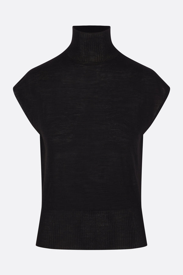 wool sleeveless turtleneck