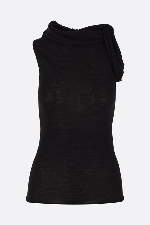 Twist sleeveless top in wool