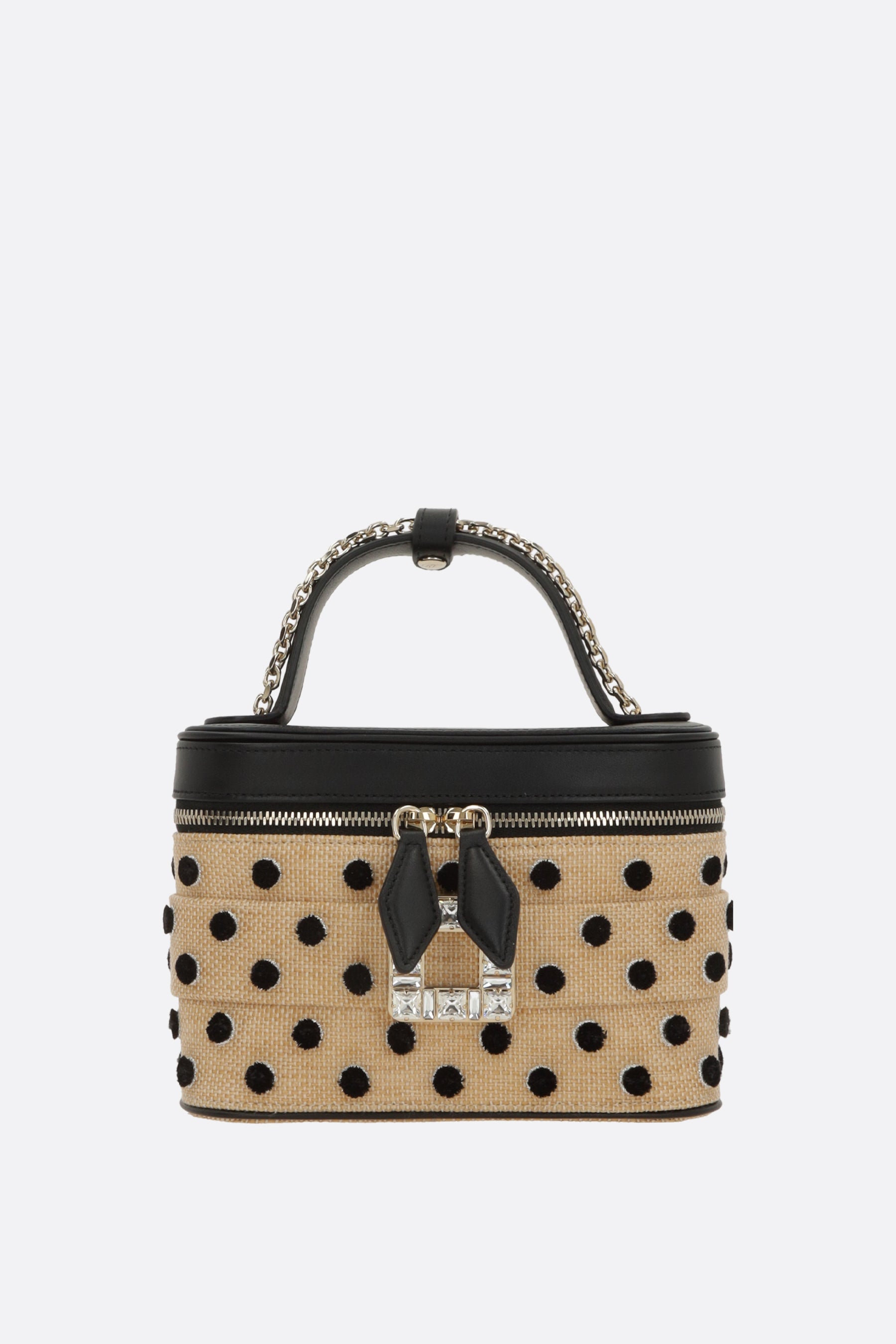 Très Vivier micro vanity bag in canvas and leather