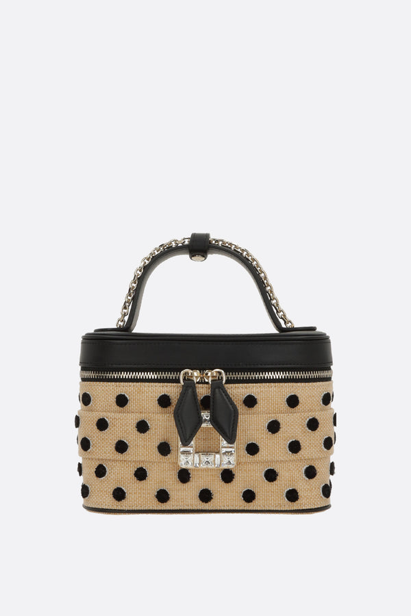 Très Vivier micro vanity bag in canvas and leather