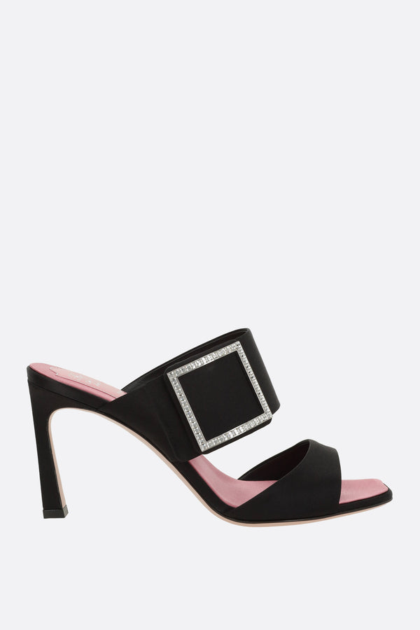 Trompette mule sandals in satin