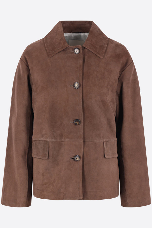 Charme single-breasted jacket in suede
