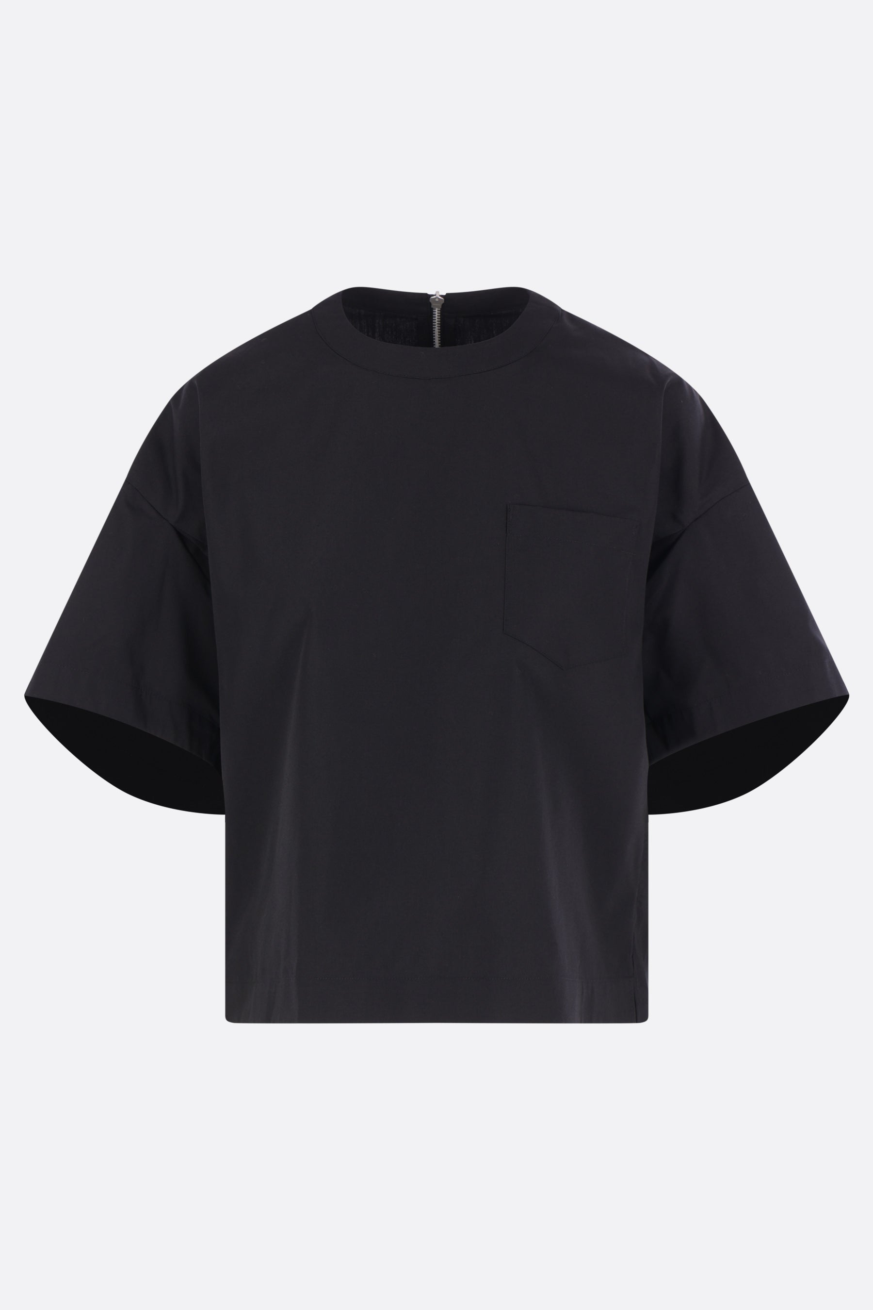 short-sleeve blouse in poplin