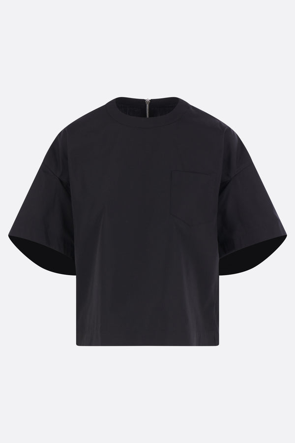 short-sleeve blouse in poplin