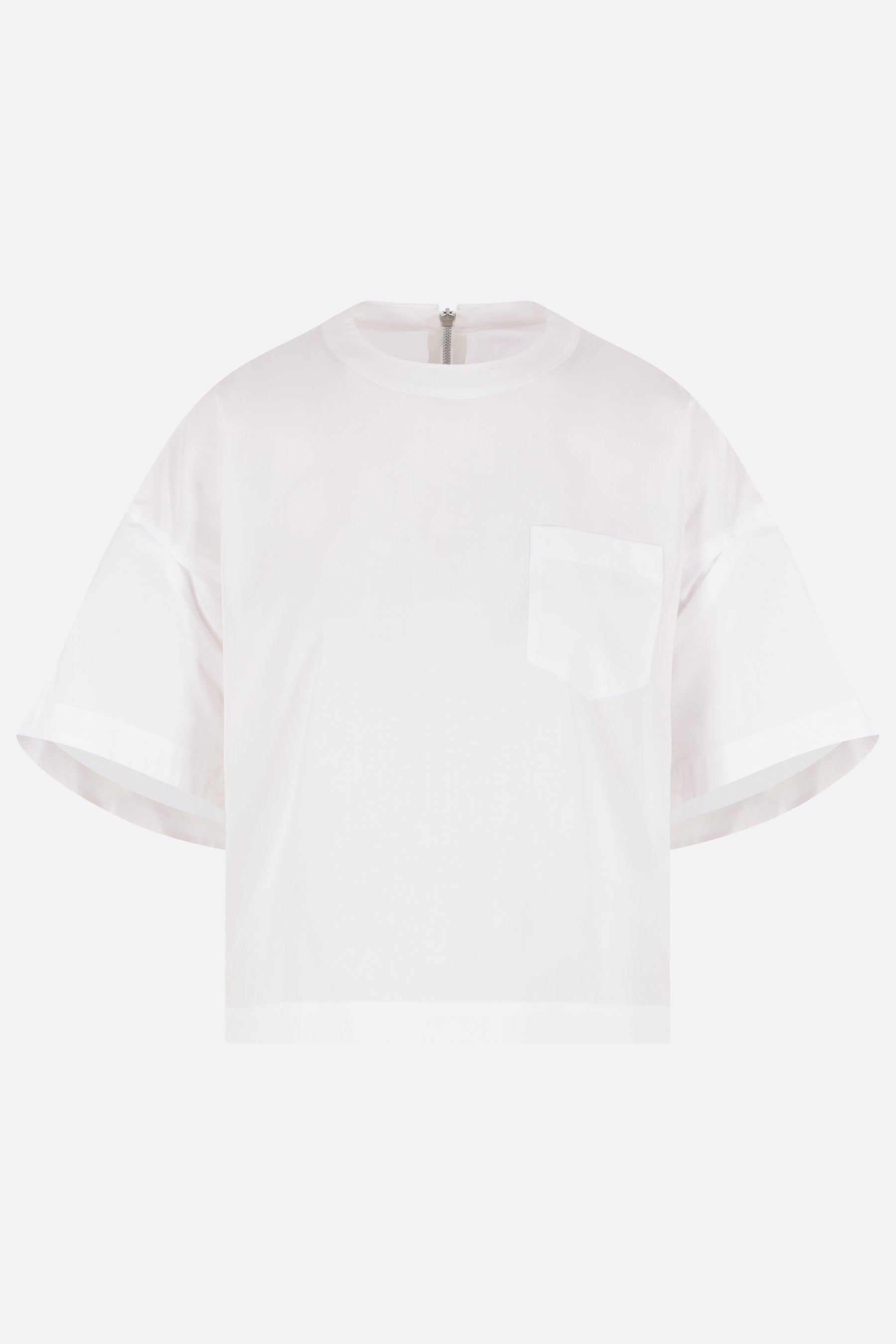 short-sleeve blouse in poplin
