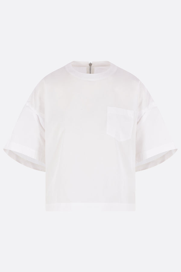 short-sleeve blouse in poplin