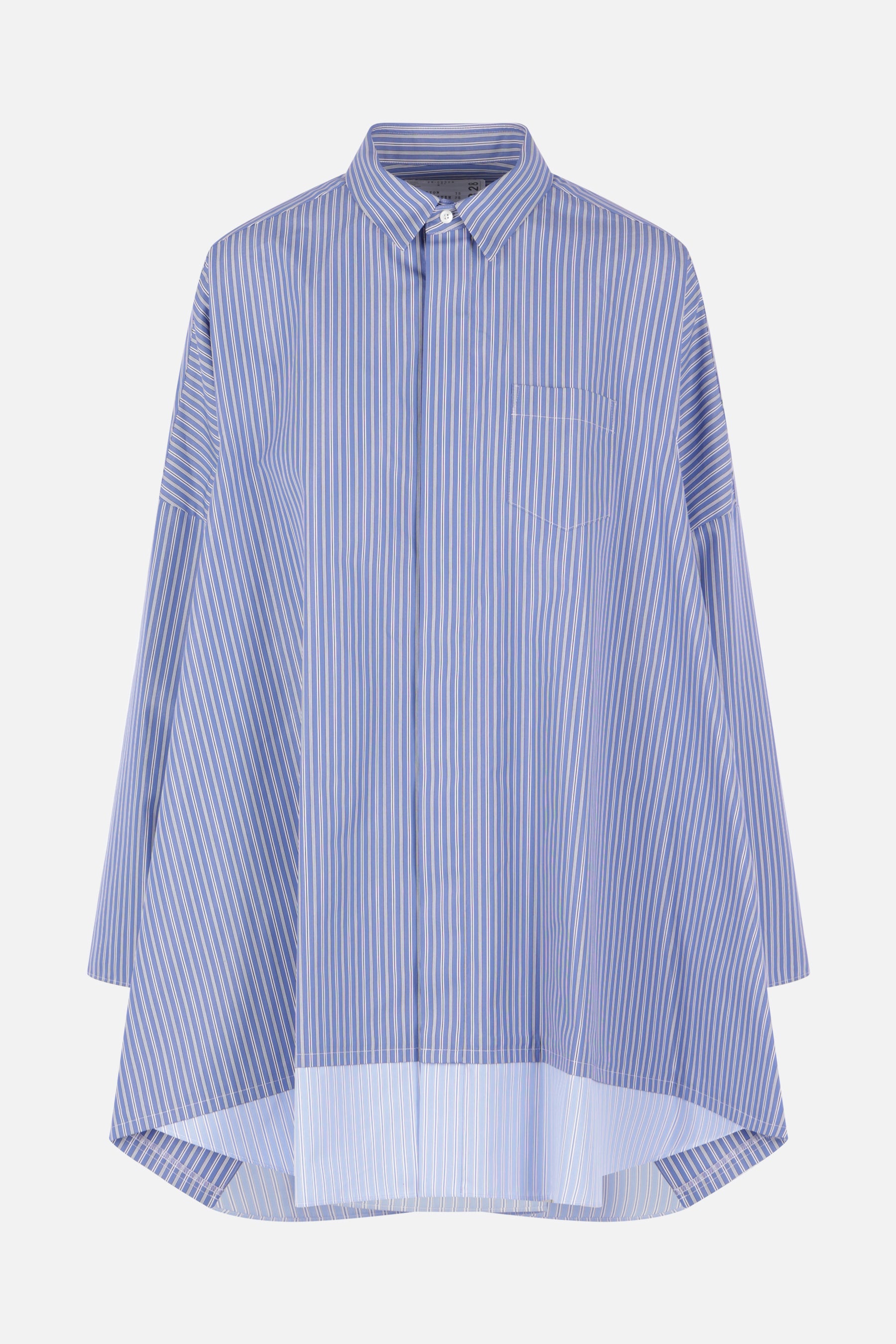 camicia oversize in popeline a righe