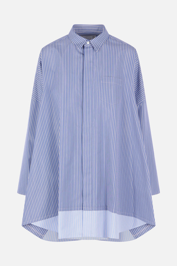 camicia oversize in popeline a righe