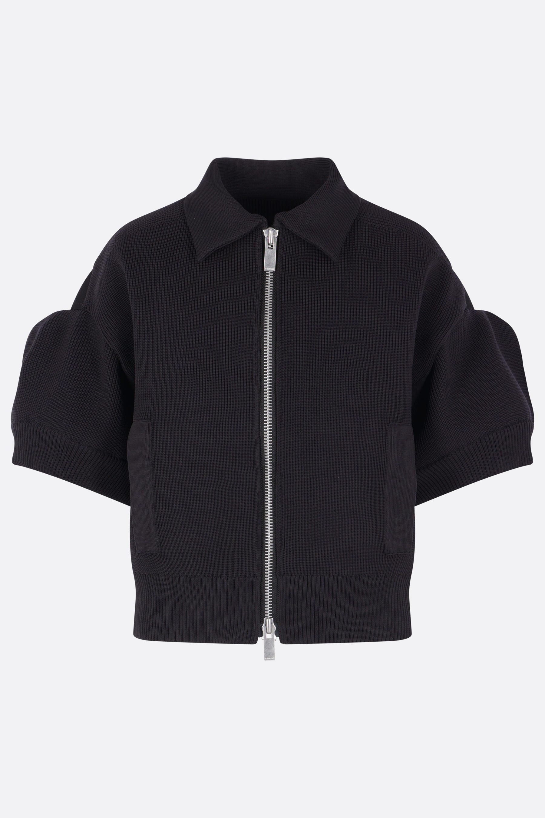 cardigan full-zip in maglia a coste