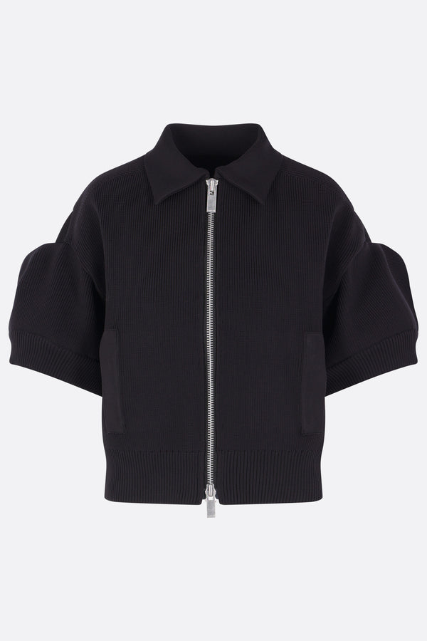 cardigan full-zip in maglia a coste