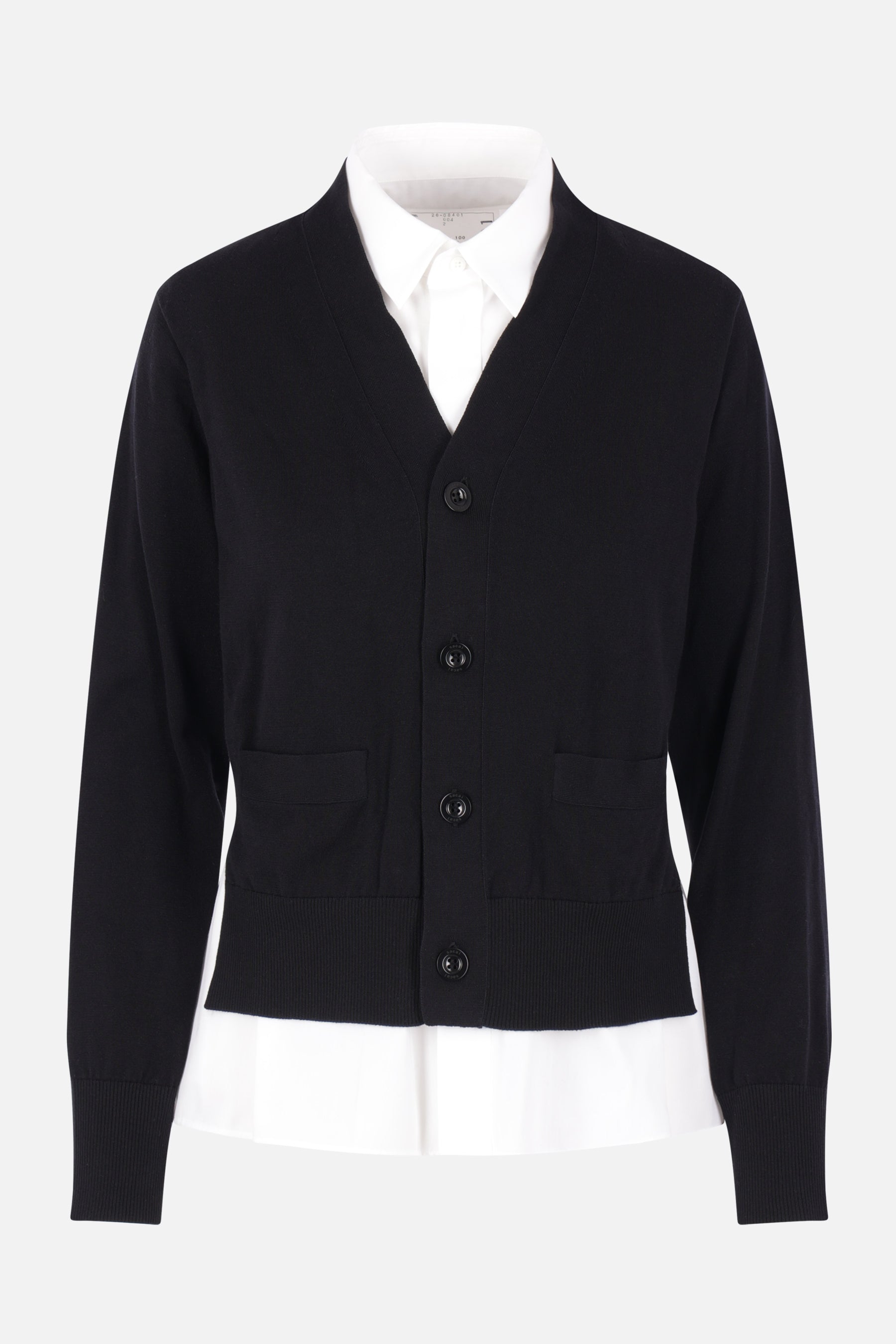 cardigan in cotone con inserti a camicia