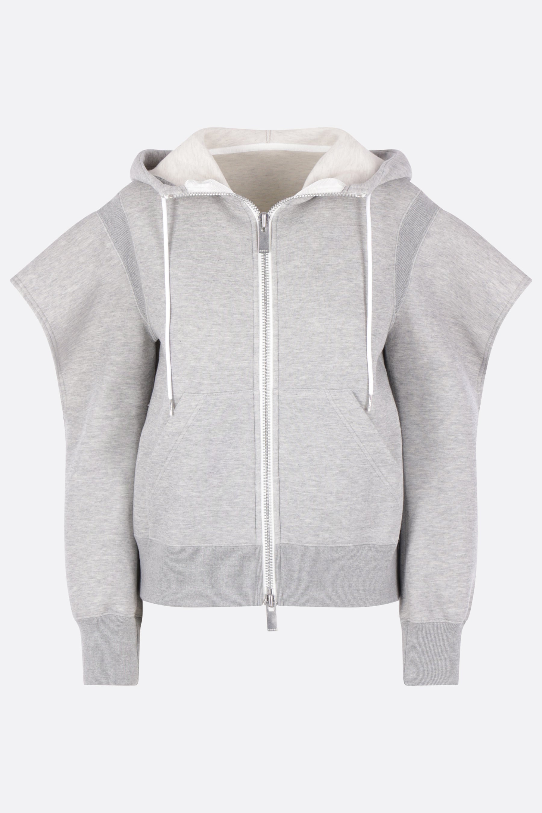 felpa full-zip in jersey con cut-out