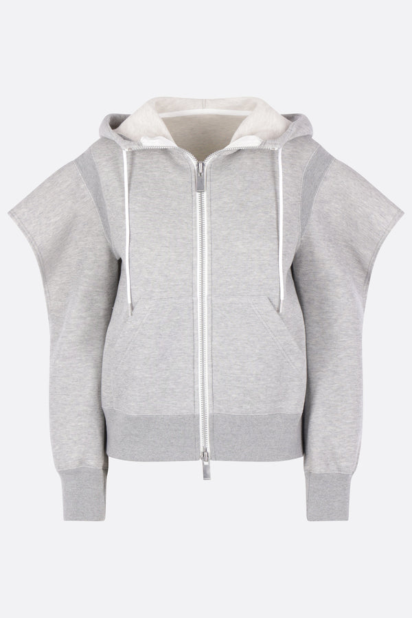 felpa full-zip in jersey con cut-out