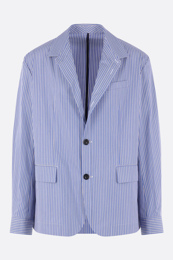 giacca monopetto in popeline a righe