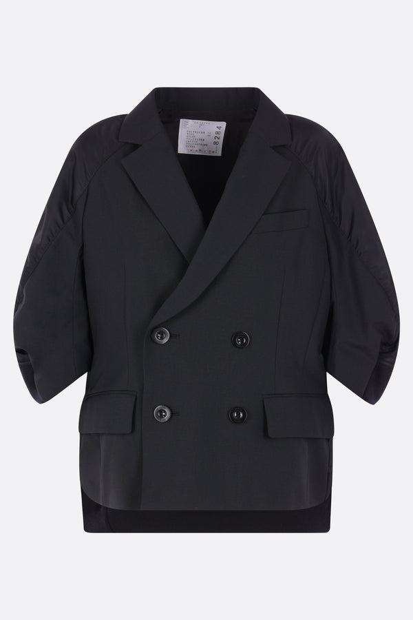 deconstructed jacket in wool blend and nylon