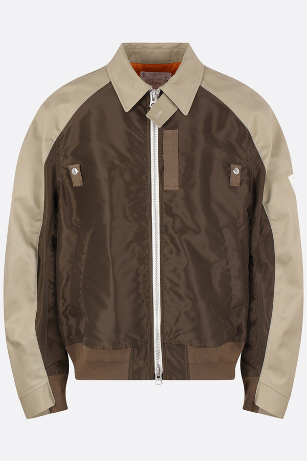 bomber imbottito in nylon e gabardine