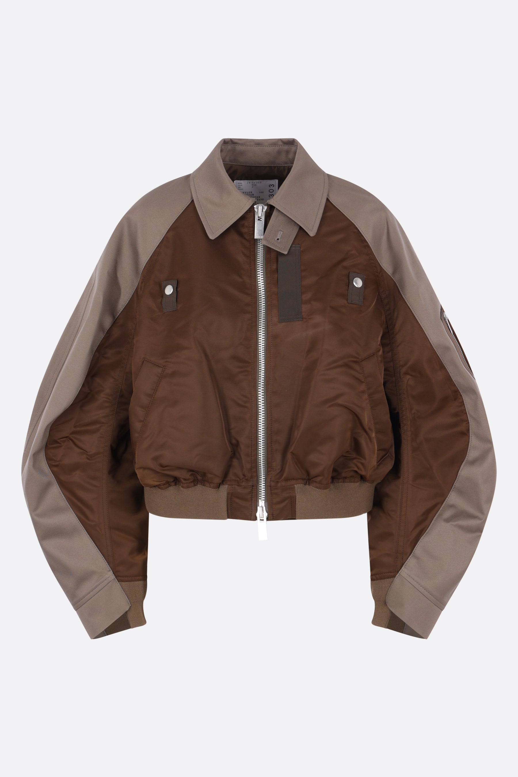 nylon and gabardine full-zip jacket