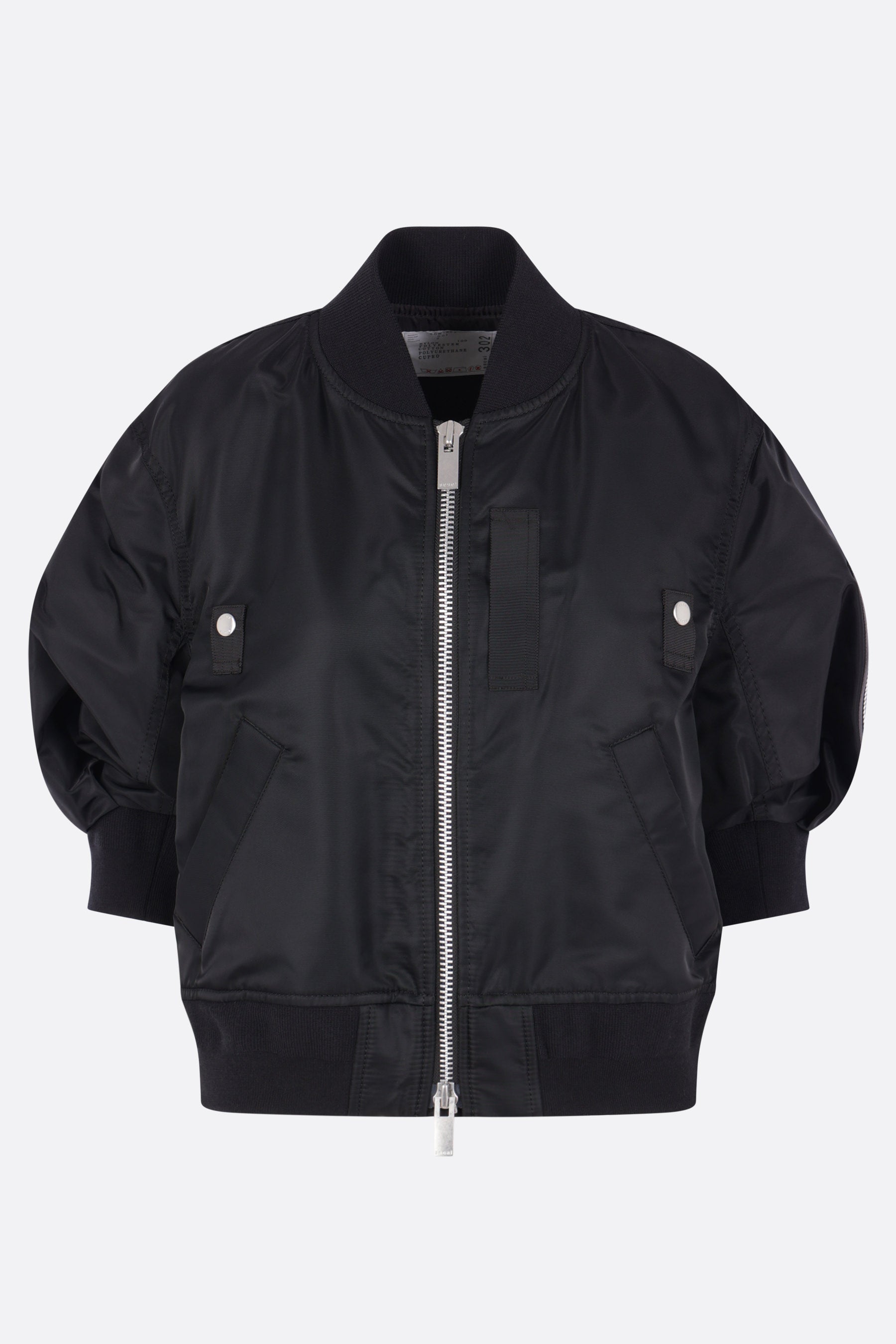 short-sleeve bomber jacket in nylon