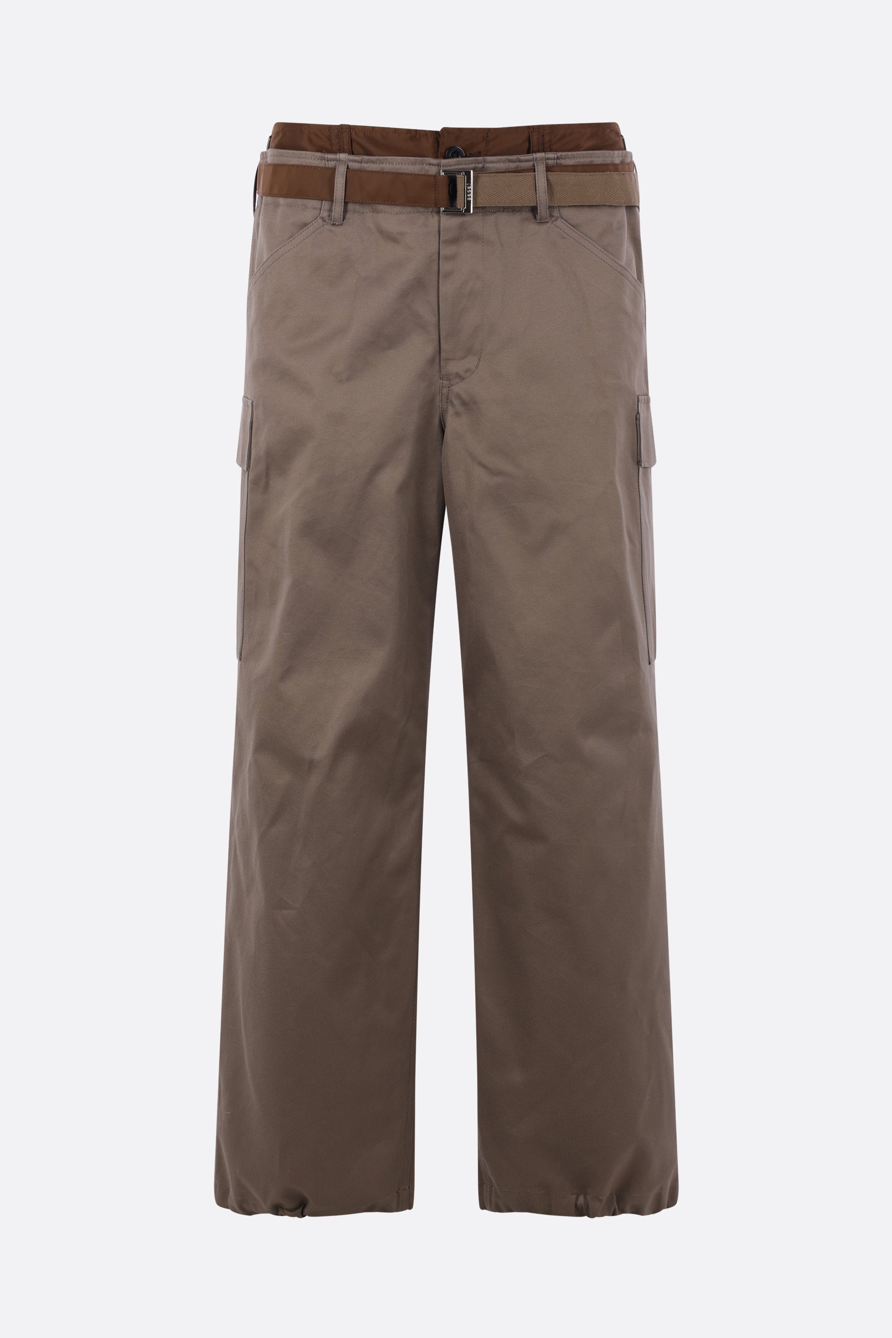 pantalone cargo in gabardine e nylon