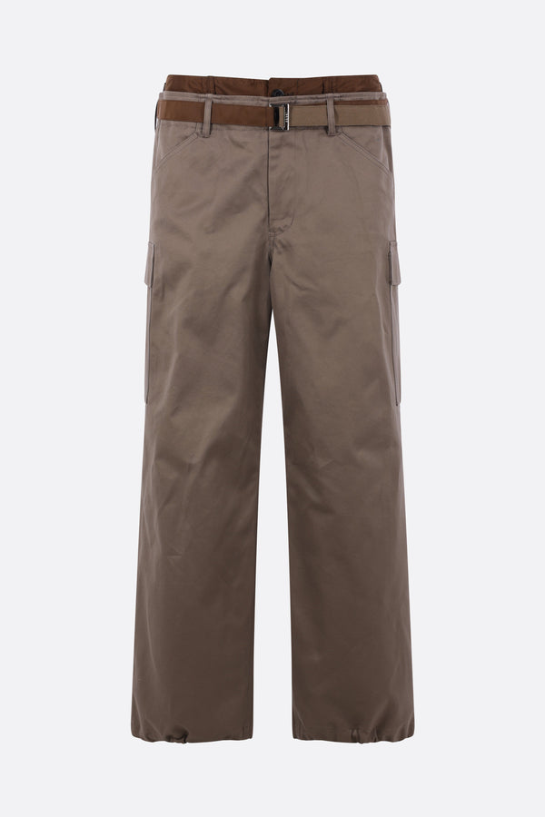 pantalone cargo in gabardine e nylon