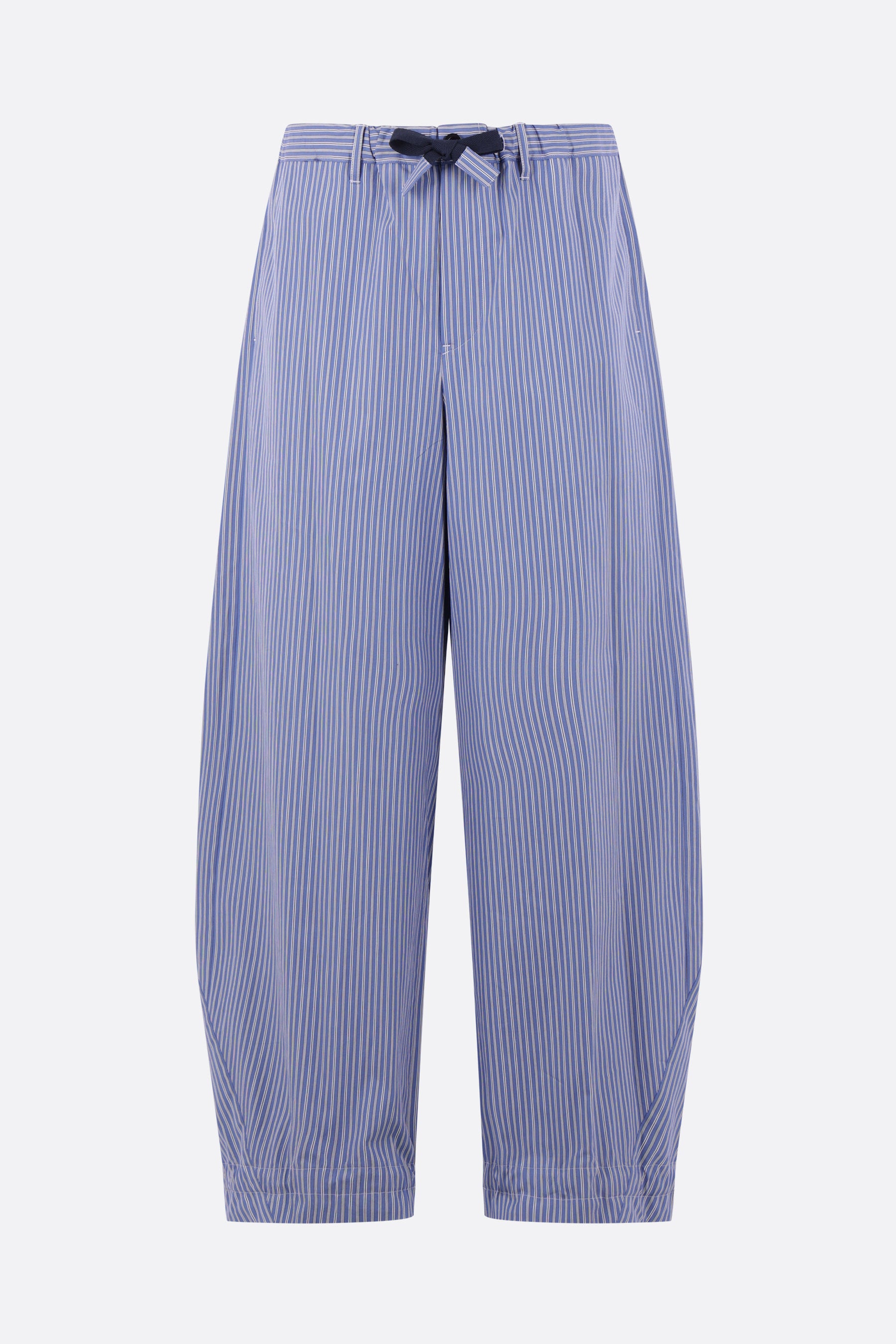 striped poplin trousers