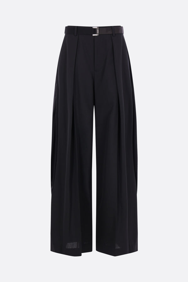 wide-leg trousers in wool blend