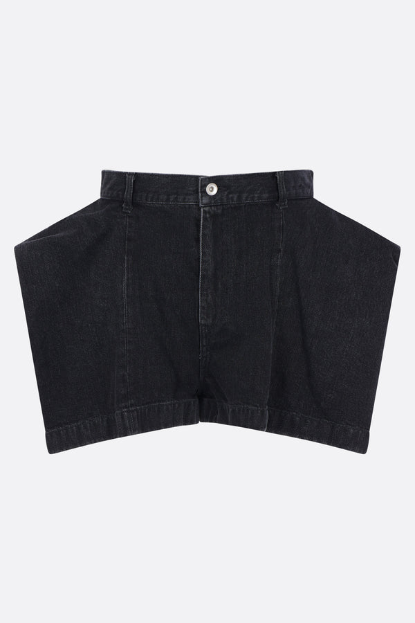 pantalone corto in denim