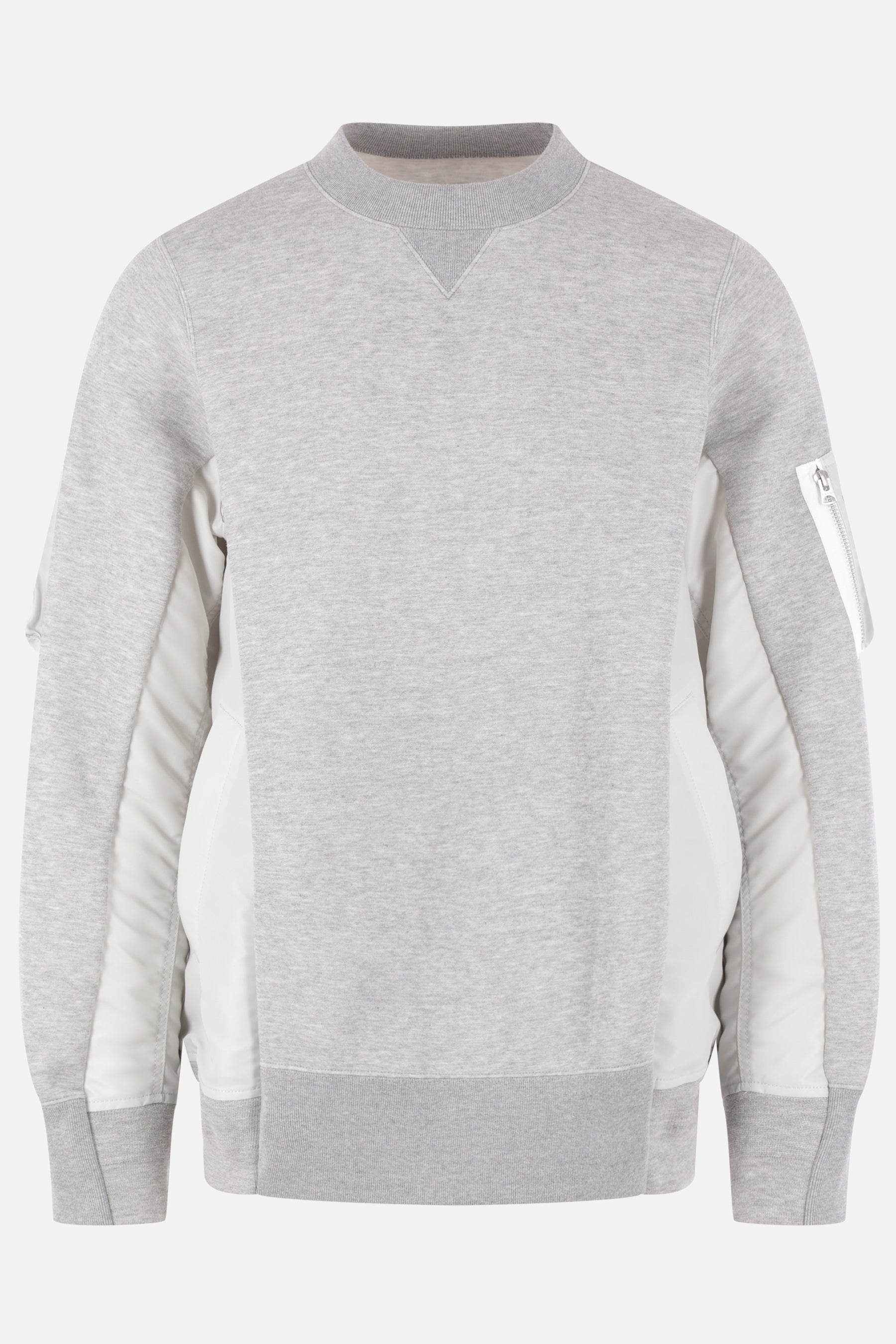 jersey and nylon sweatshirt