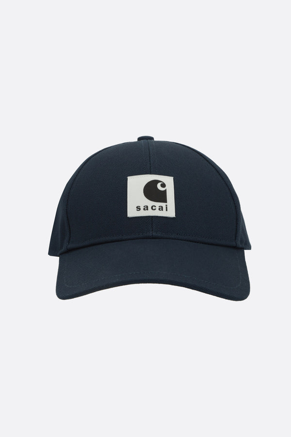 canvas baseball cap with logo patch