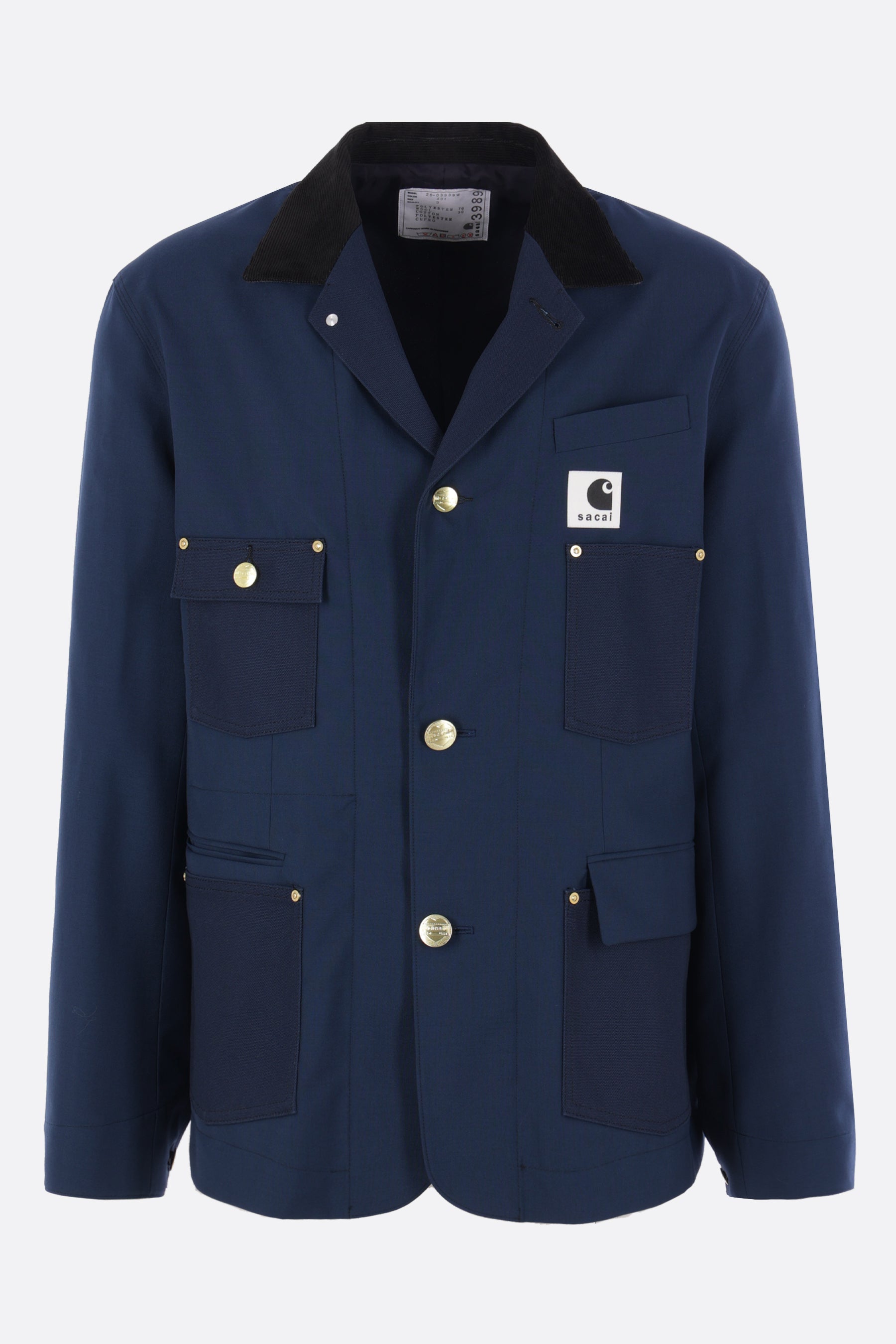 single-breasted jacket in wool blend