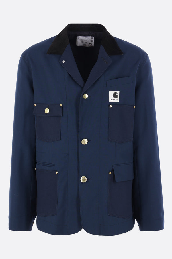 single-breasted jacket in wool blend