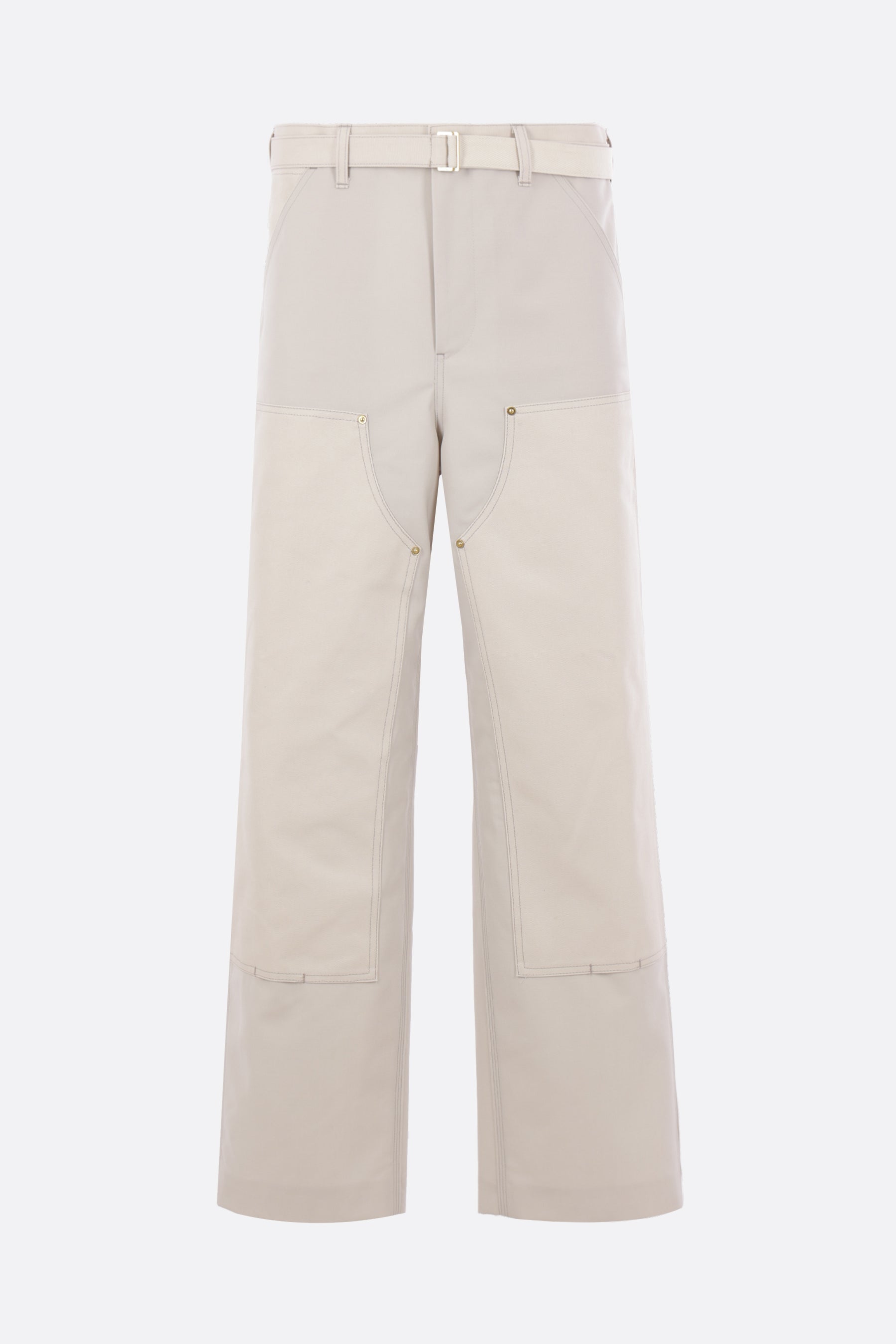 wool blend workwear trousers with belt