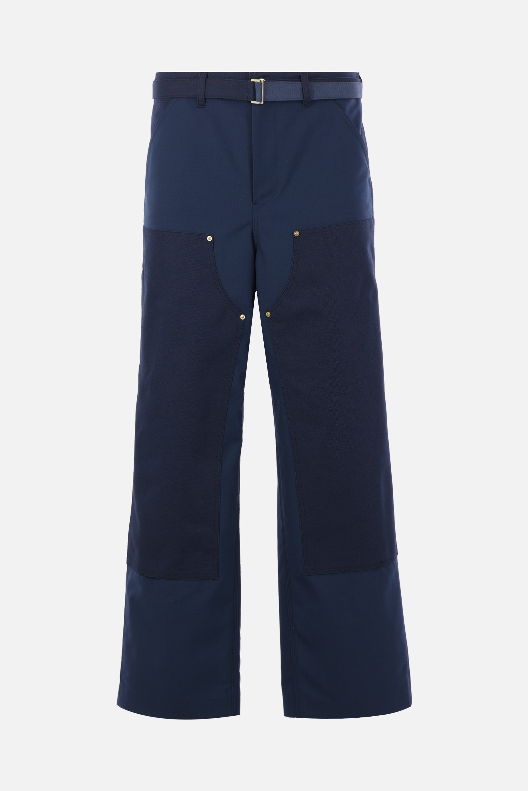wool blend workwear trousers with belt