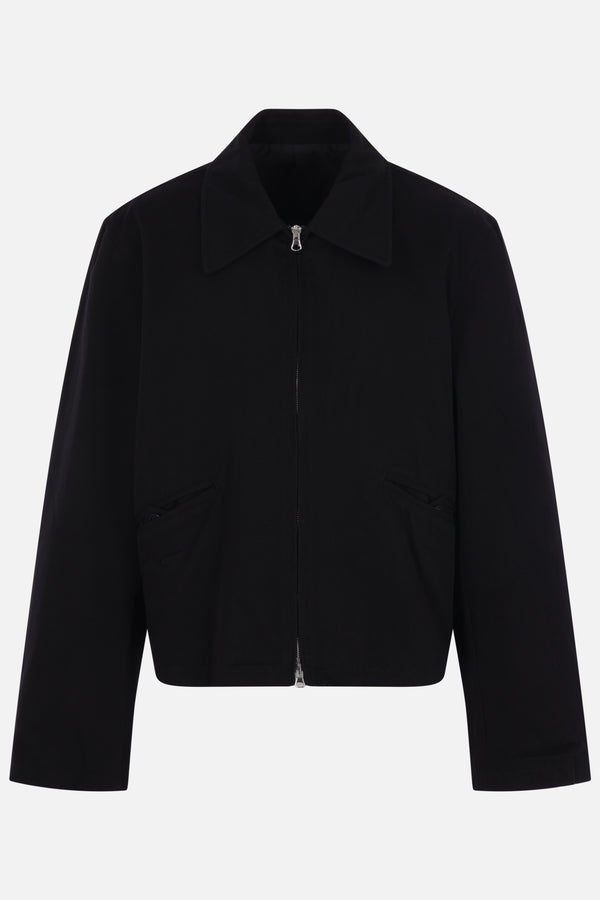 Sculptural blouson in gabardine