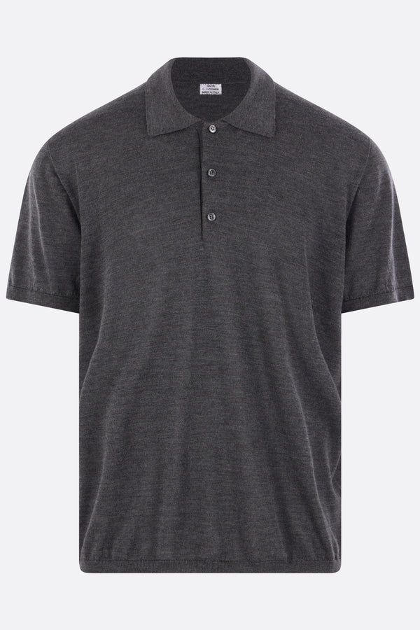 short-sleeve sweater in wool and silk