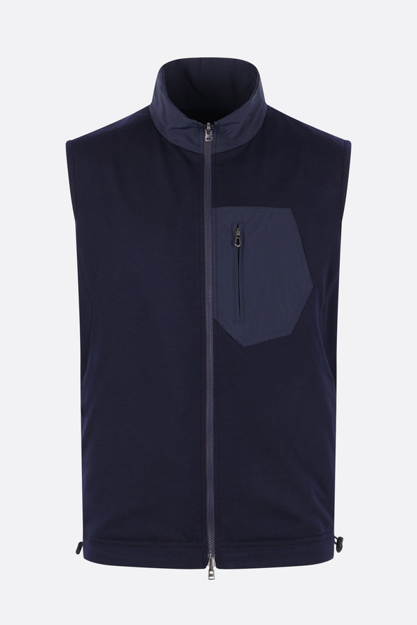 Explorer reversible vest in jersey and nylon
