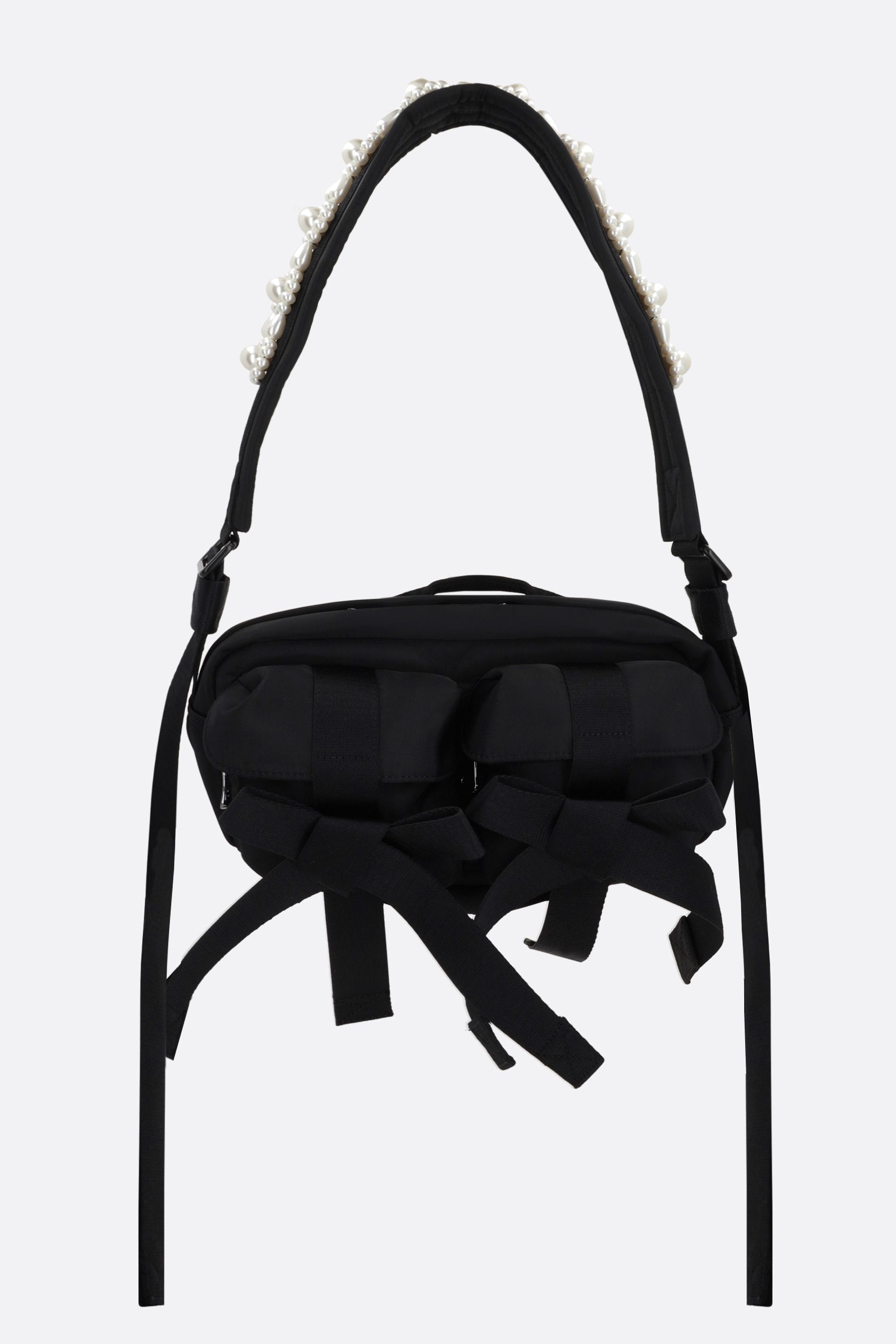 nylon shoulder bag with bows