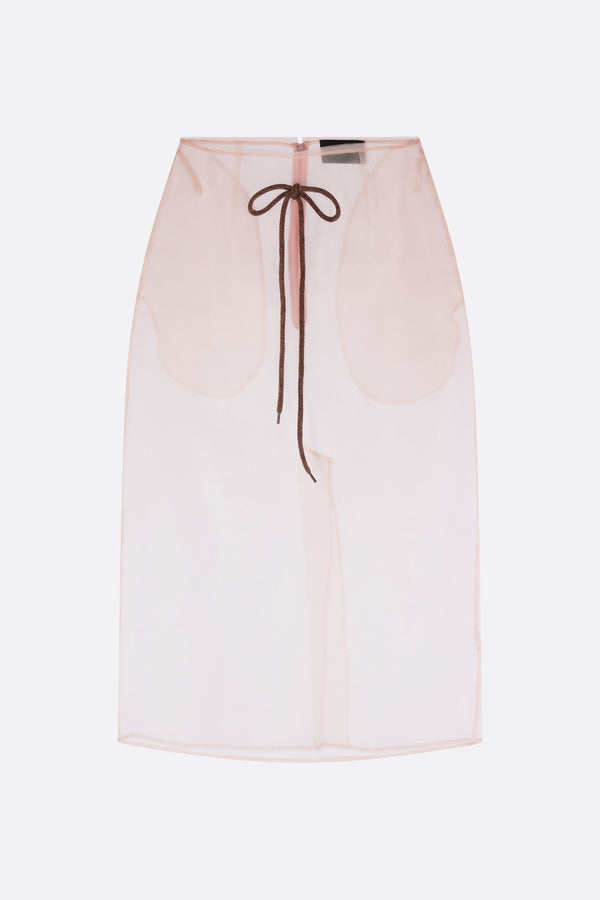 sheer organza pencil skirt