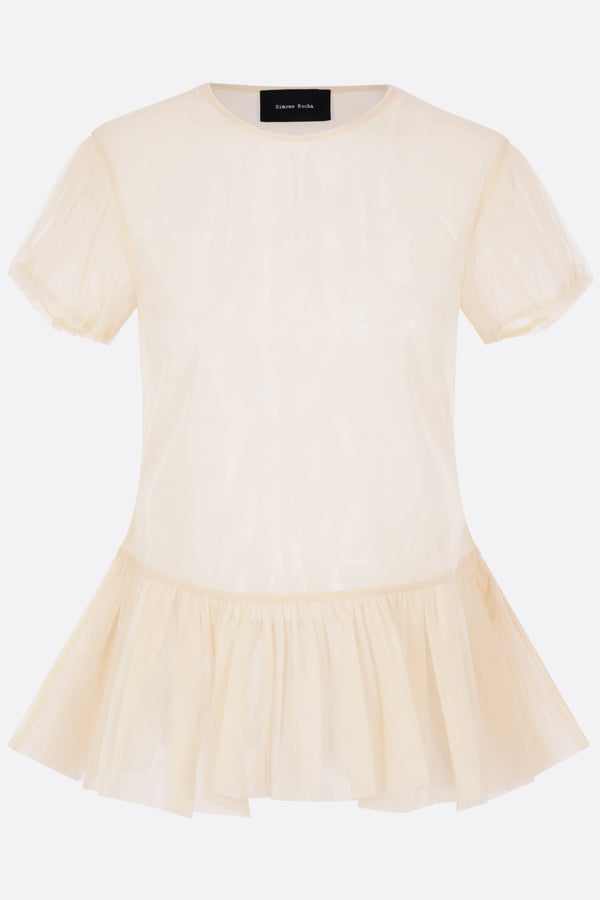 top a peplo in tulle stretch