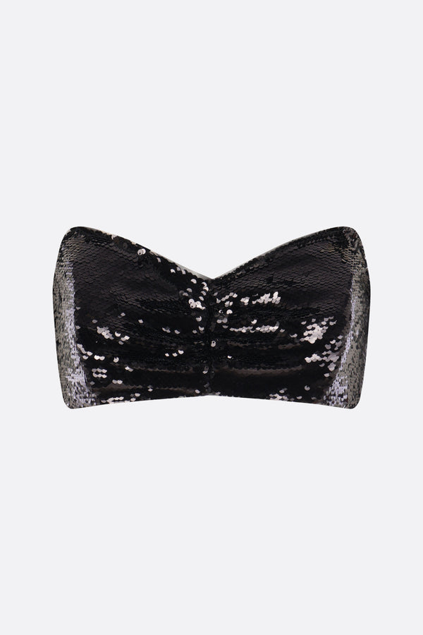 top a fascia in tulle con paillettes