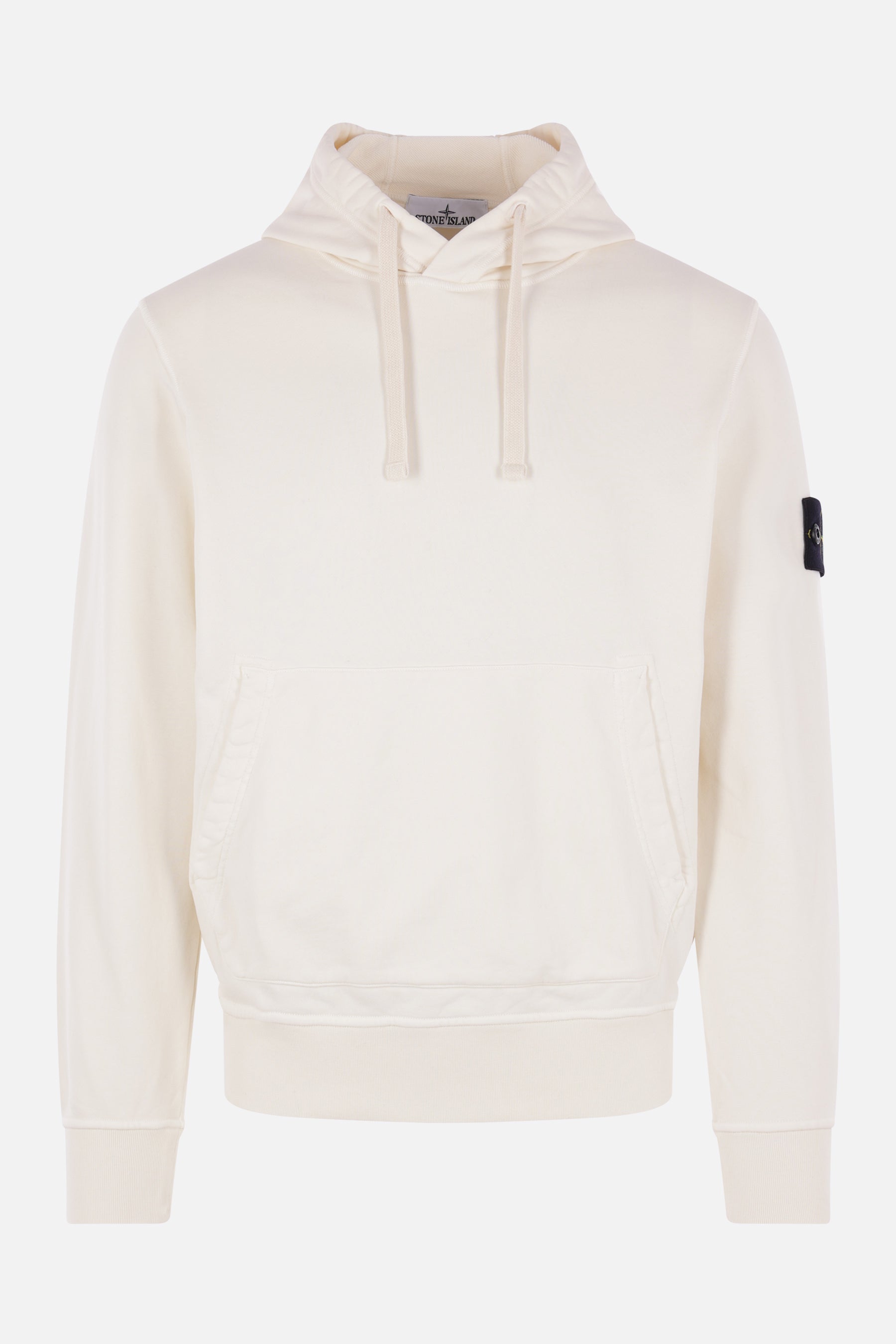 cotton fleece hoodie with logo badge