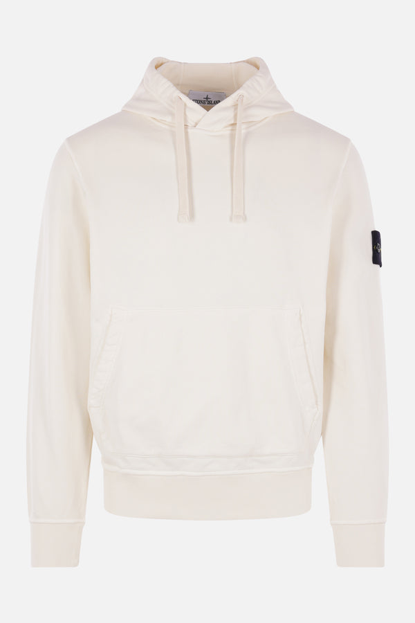 cotton fleece hoodie with logo badge